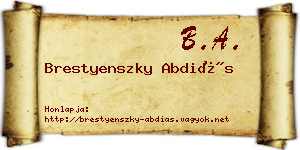 Brestyenszky Abdiás névjegykártya